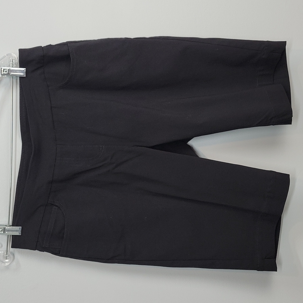 SLIM-SATION Black GOLF shorts size 14 / pull on bermuda / high waist